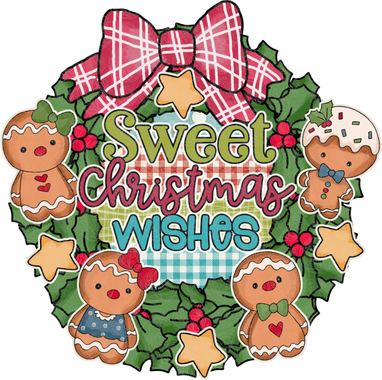Sweet Christmas Wishes Gingerbread Wreath – GBH21315